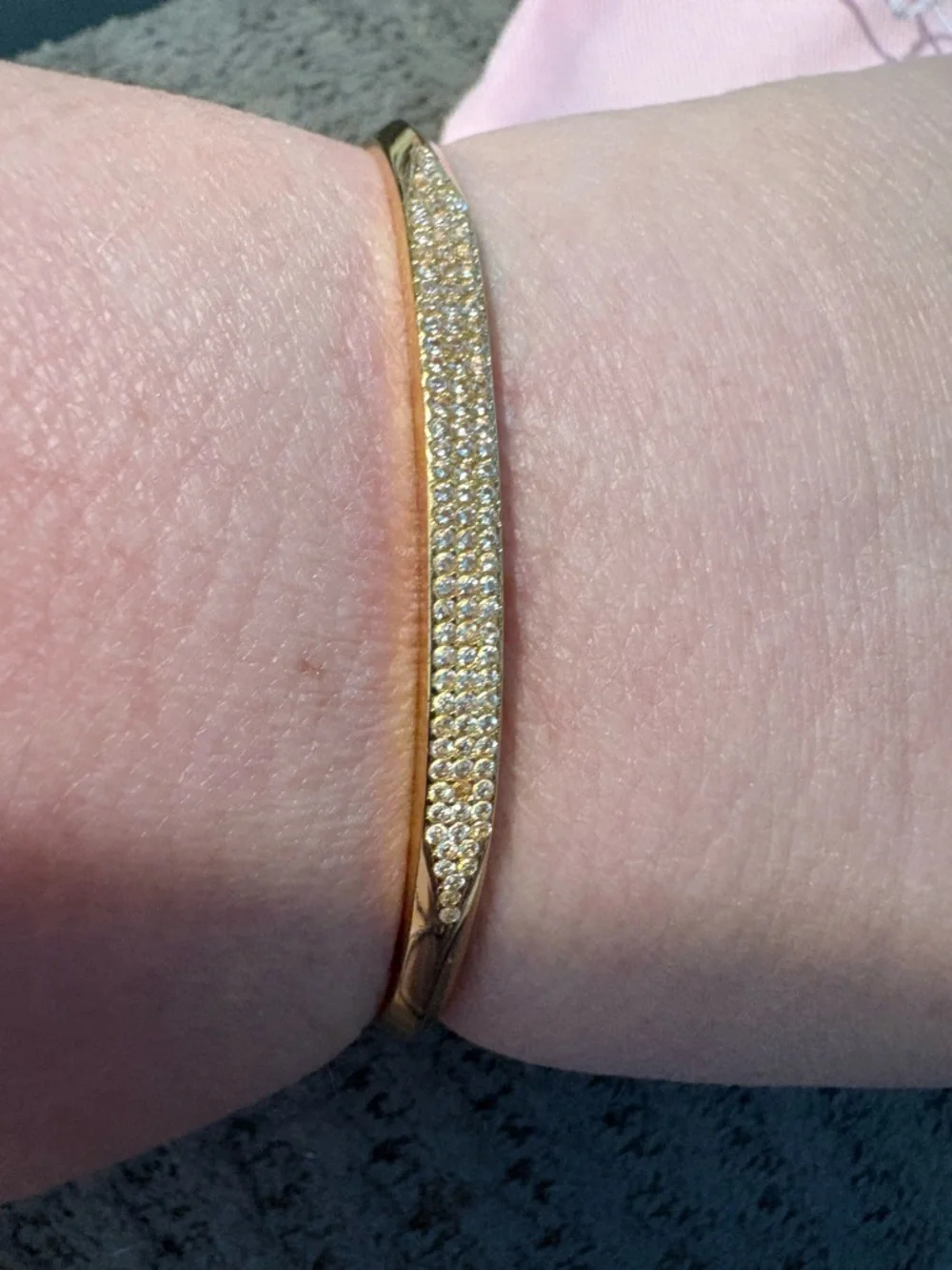 KATE SPADE Gold Open-Ended Cuff with cubic zirconia stones NWT - Picture 3 of 4